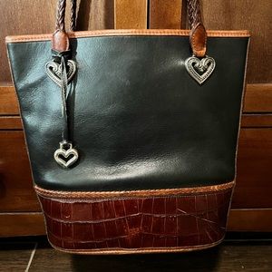 Vintage Brighton Black & Brown Bucket Purse